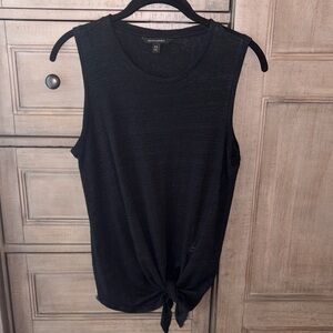 Banana Republic Black Tie-Front sleeveless linen shirt, size XS